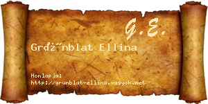 Grünblat Ellina névjegykártya